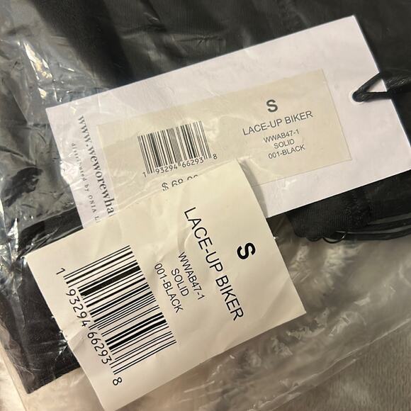 WeWoreWhat Lace Up Black Biker Short Women’s Size S NWT - Picture 9 of 9